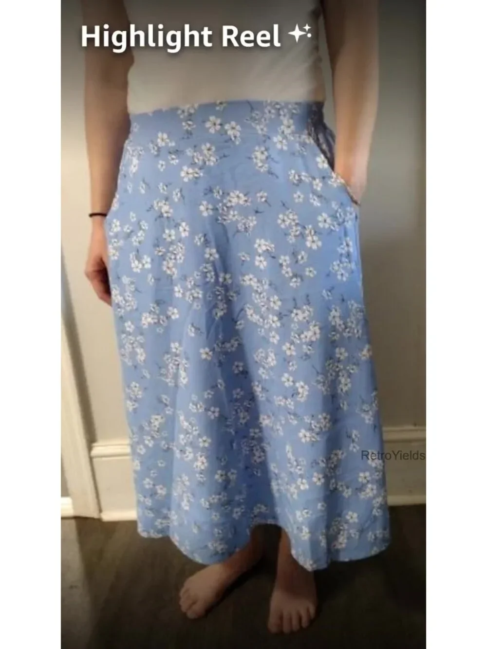High Waist Pleated Midi A-Line Skirt with Pockets